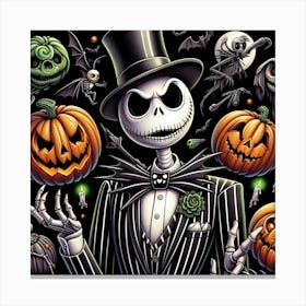 Halloween With Jack Skellington 4 Canvas Print