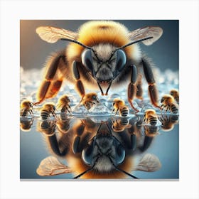 Buble bee with young Canvas Print