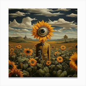 Eye Of The Sunflower Canvas Print