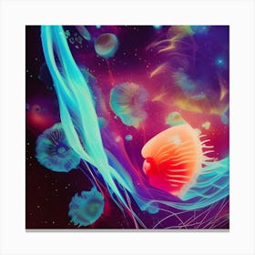 Jellyfish In Space Canvas Print