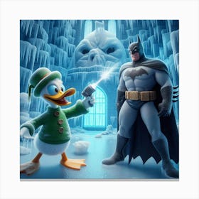 Batman And Donald Duck 1 Canvas Print