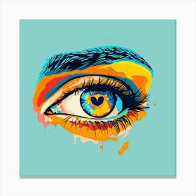 Eye Love Heart Valentines Day Canvas Print