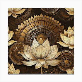 Steampunk Lotus Canvas Print