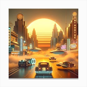 Dawn of the Retro Future Canvas Print