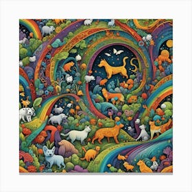 Rainbow Cats 2 Canvas Print