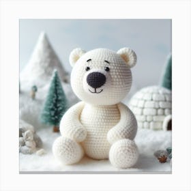 Amigurumi, polar bear Canvas Print