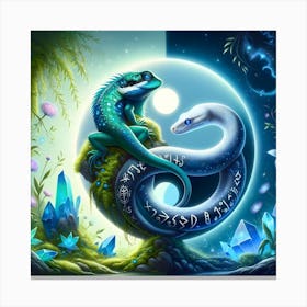 Snake Yin And Yang Canvas Print