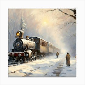 Train In The Snow Canvas Print