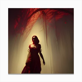 Woman In A Red Dress Canvas Print