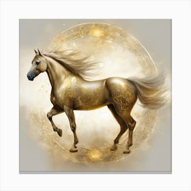 275550 Horse Written In Golden Arabic Calligraphy Xl 1024 V1 0 Canvas Print