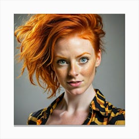 Portrait Of A Woman With Red Hair 4 Canvas Print