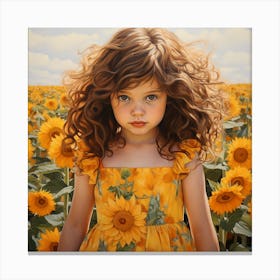 Sunflower Girl Canvas Print