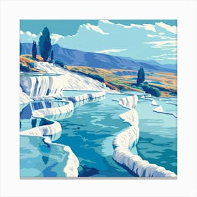 A Pamukkale In Turkey Vector Design Illustration Canvas Print