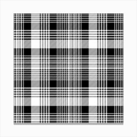 Black White Plaid Checked Seamless Pattern Canvas Print