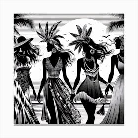 Women silhouettes Canvas Print