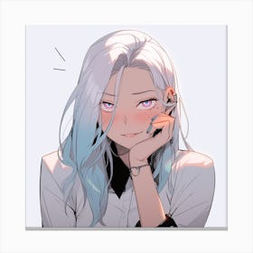 Anime Girl With White Hair 1 Canvas Print