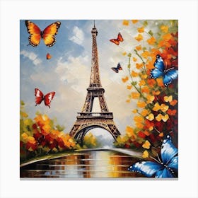 Paris With Butterflies 76 Canvas Print