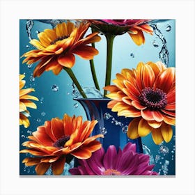 Flowers In Water 10 Canvas Print