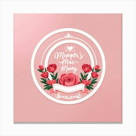 Roses On A Pink Background Canvas Print