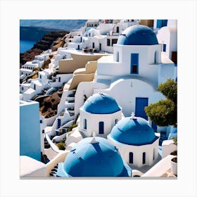 Blue Domes Of Oia Canvas Print