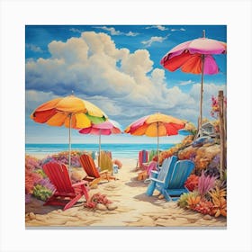 Colors Of The Beach Art Print Canvas Print