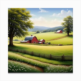 Farm Scene 2 Canvas Print