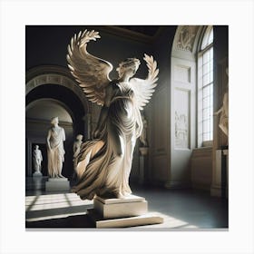 Angel Statue In A Museum Canvas Print