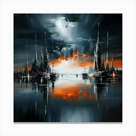 Cityscape At Night 5 Canvas Print