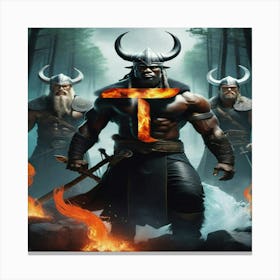 Black Viking Canvas Print