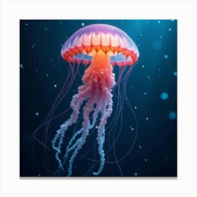 A Stunning Jellyfish With Long, Flowing Tentacles 2 Canvas Print