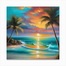 Sunset At The Beach 754 Canvas Print