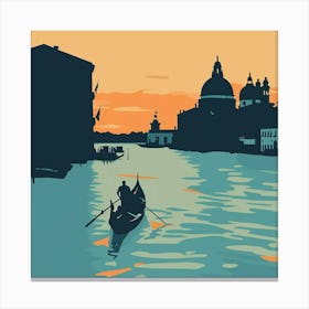 A Venice With Grand Canal Minimal Illustration 1720474812 2 Canvas Print