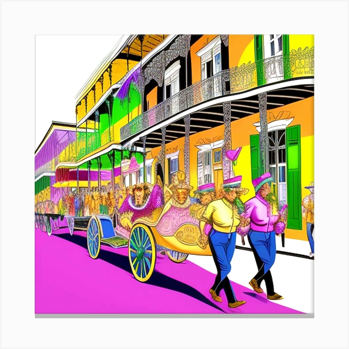 New Orleans Mardi Gras Canvas Print by MdsArts - Fy