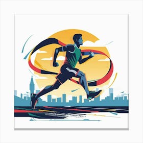 Runner In The City Canvas Print