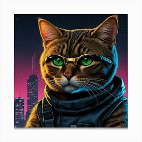 Default A Badass Ninja Cat Named Bitmeow Movie Poster Backgrou 0 Canvas Print