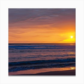 Sunset On The Beach Canvas Print