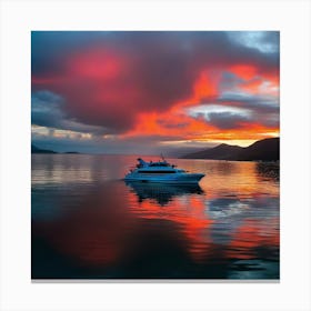 Sunset On A Boat 9 Canvas Print