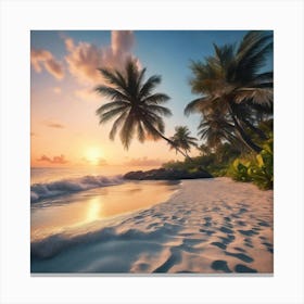 Sunset On The Beach Canvas Print