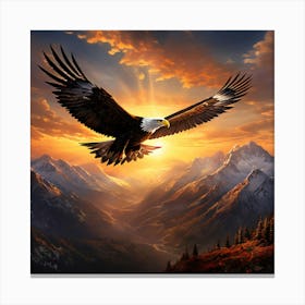 Bald Eagle art print Canvas Print