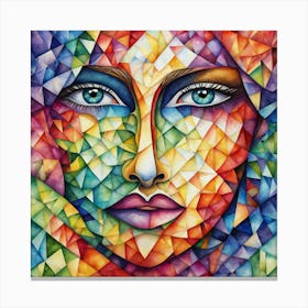 Geometric Face Of A Woman Canvas Print