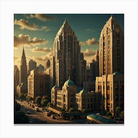 Sunset In New York City 2 Canvas Print