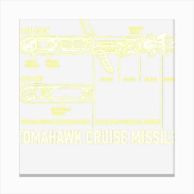 Tomahawk Cruise Missile Blueprint Infographic Diagram Canvas Print