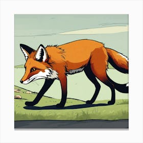 Fox Walking Away (3) Canvas Print
