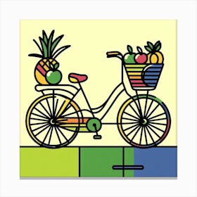 A Bicycle and Fruits: A Pop Art Print Canvas Print