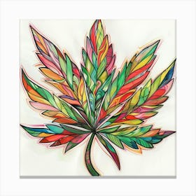 Marijuana Cannabis Hippie Design Leaf 1 Canvas Print