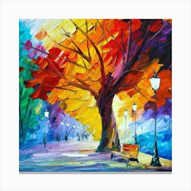 Tree In The Park oil painting abstract painting Canvas Print