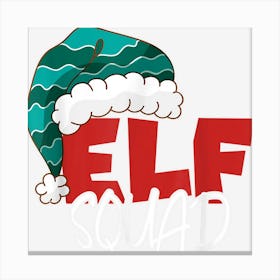 Elf Squad Shirt Christmas Santa Hat Xmas Holiday Pajama Gift Canvas Print