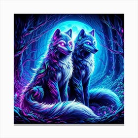 Cosmic Electric Wolves 1 Canvas Print