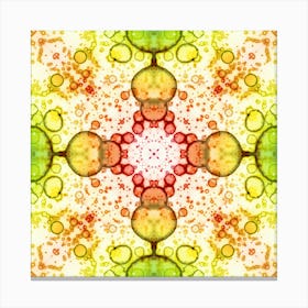 Green And Yellow Abstract Watercolor Pattern 3 Canvas Print