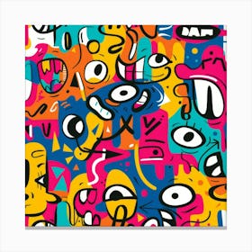 Doodle Pattern Canvas Print